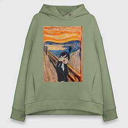Толстовка оверсайз женская Крик бездомный Бог, цвет: авокадо