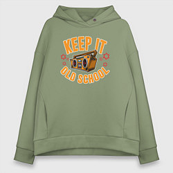 Толстовка оверсайз женская Keep it old school, цвет: авокадо