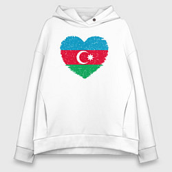 Толстовка оверсайз женская Сердце Азербайджана, цвет: белый