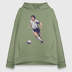 Толстовка оверсайз женская Maradona football, цвет: авокадо