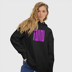 Толстовка оверсайз женская Logo I-dle, цвет: черный — фото 2