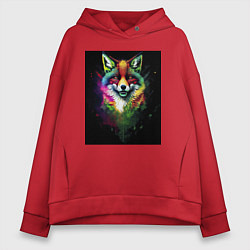 Толстовка оверсайз женская Colorful Fox, цвет: красный