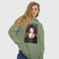 Толстовка оверсайз женская Handsome Jimin, цвет: авокадо — фото 2