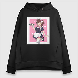 Толстовка оверсайз женская Nagomi Wahira арт, цвет: черный