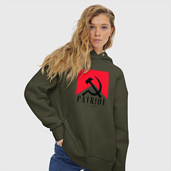 Толстовка оверсайз женская USSR Patriot, цвет: хаки — фото 2