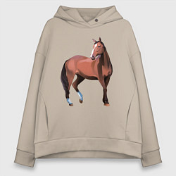 Толстовка оверсайз женская Тяжелая теплокровная, цвет: миндальный