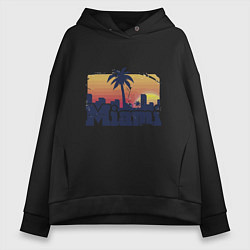 Толстовка оверсайз женская Beach of Miami, цвет: черный
