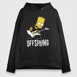Толстовка оверсайз женская Offspring Барт Симпсон рокер, цвет: черный