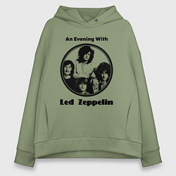 Толстовка оверсайз женская Led Zeppelin retro, цвет: авокадо