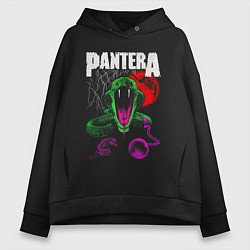 Толстовка оверсайз женская Pantera rock, цвет: черный