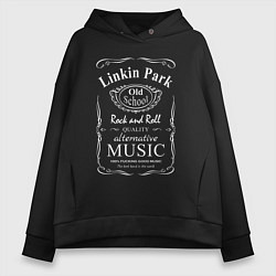 Толстовка оверсайз женская Linkin Park в стиле Jack Daniels, цвет: черный