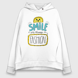 Толстовка оверсайз женская Smile are always in fachion, цвет: белый