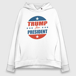 Толстовка оверсайз женская Трамп президент, цвет: белый