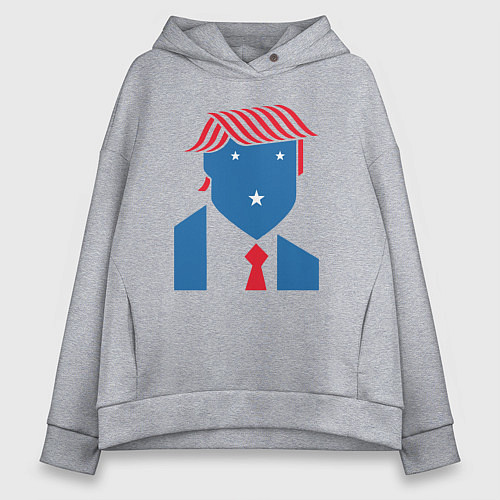 Женское худи оверсайз USA Trump / Меланж – фото 1