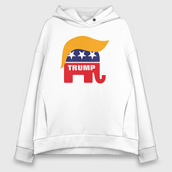 Толстовка оверсайз женская Trump elephant, цвет: белый