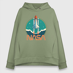Толстовка оверсайз женская NASA Ship, цвет: авокадо