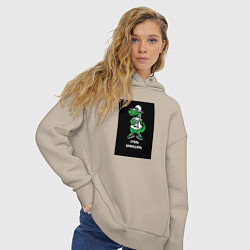 Толстовка оверсайз женская Стиль крокодиль, цвет: миндальный — фото 2