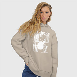 Толстовка оверсайз женская Tichnics music, цвет: миндальный — фото 2