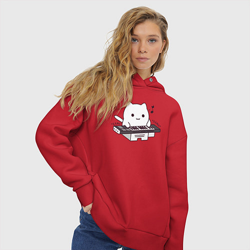 Женское худи оверсайз Аниме Бонго кот / Красный – фото 3