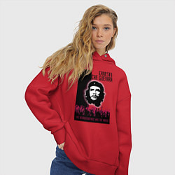 Толстовка оверсайз женская Эрнесто Че Гевара и революция, цвет: красный — фото 2