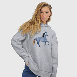 Толстовка оверсайз женская Андалузская лошадь, цвет: меланж — фото 2