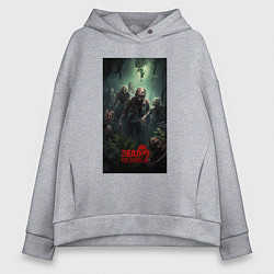 Толстовка оверсайз женская Зомби на острове, цвет: меланж