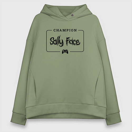 Женское худи оверсайз Sally Face gaming champion: рамка с лого и джойсти / Авокадо – фото 1