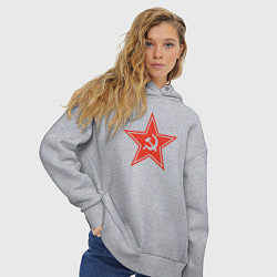 Толстовка оверсайз женская USSR star, цвет: меланж — фото 2