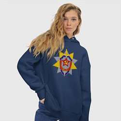 Толстовка оверсайз женская ВЧК КГБ, цвет: тёмно-синий — фото 2