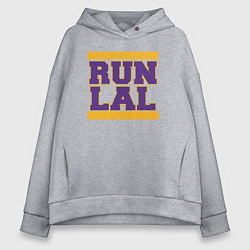 Толстовка оверсайз женская Run Lakers, цвет: меланж