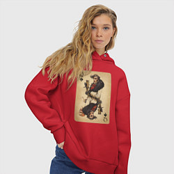 Толстовка оверсайз женская Fable III Ловкач, дама пики, цвет: красный — фото 2