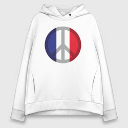 Толстовка оверсайз женская Peace France, цвет: белый