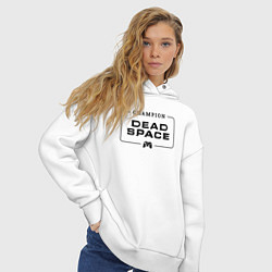 Толстовка оверсайз женская Dead Space gaming champion: рамка с лого и джойсти, цвет: белый — фото 2