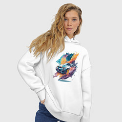 Толстовка оверсайз женская BMW-1, цвет: белый — фото 2