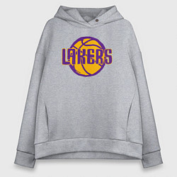 Толстовка оверсайз женская Lakers ball, цвет: меланж