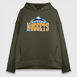 Толстовка оверсайз женская Denver Nuggets, цвет: хаки