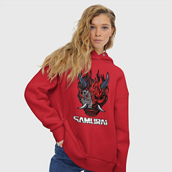 Толстовка оверсайз женская Samurai logo, цвет: красный — фото 2