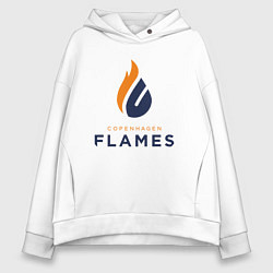 Толстовка оверсайз женская Copenhagen Flames лого, цвет: белый