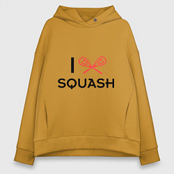 Толстовка оверсайз женская I Love Squash, цвет: горчичный