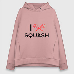 Толстовка оверсайз женская I Love Squash, цвет: пыльно-розовый