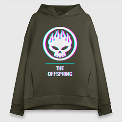 Толстовка оверсайз женская The Offspring glitch rock, цвет: хаки