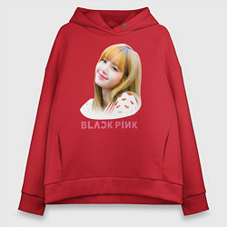 Толстовка оверсайз женская Lisa Blackpink, цвет: красный