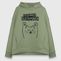 Женское худи оверсайз Five Finger Death Punch - rock cat