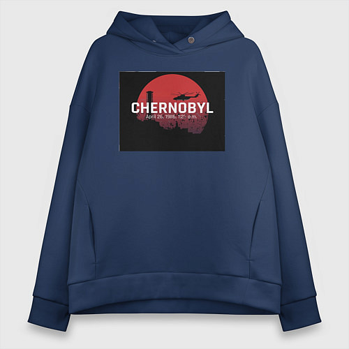 Женское худи оверсайз Чернобыль Chernobyl disaster / Тёмно-синий – фото 1
