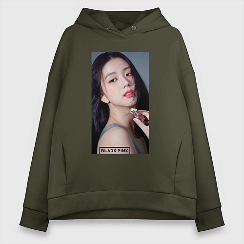 Женское худи оверсайз Kim Jisoo / Хаки – фото 1