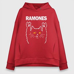 Женское худи оверсайз Ramones rock cat