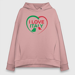 Толстовка оверсайз женская I love Italy, цвет: пыльно-розовый