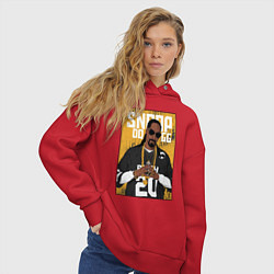 Толстовка оверсайз женская Snoop dogg с цепями, цвет: красный — фото 2