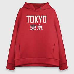 Толстовка оверсайз женская Japan - Tokyo, цвет: красный