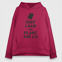 Женское худи оверсайз Plant c4 - Counter Strike meme